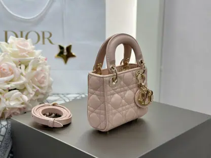 Replica Dior Lady Dior Micro Bag Powder Pink Cannage Lambskin #3280 - Image 10
