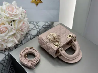 Replica Dior Lady Dior Micro Bag Powder Pink Cannage Lambskin #3280 - Image 12