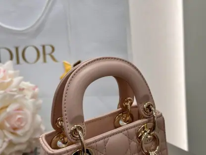 Replica Dior Lady Dior Micro Bag Powder Pink Cannage Lambskin #3280 - Image 2