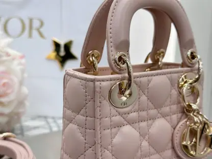 Replica Dior Lady Dior Micro Bag Powder Pink Cannage Lambskin #3280 - Image 3