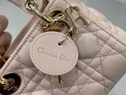 Replica Dior Lady Dior Micro Bag Powder Pink Cannage Lambskin #3280 - Image 4