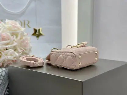 Replica Dior Lady Dior Micro Bag Powder Pink Cannage Lambskin #3280 - Image 6
