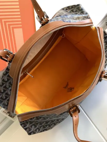 Replica Goyard Bowling 45 bag Travel Bag Black & Tan #3458 - Image 8