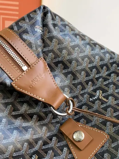 Replica Goyard Bowling 45 bag Travel Bag Black & Tan #3458 - Image 7