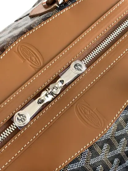 Replica Goyard Bowling 45 bag Travel Bag Black & Tan #3458 - Image 6