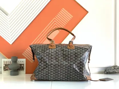 Replica Goyard Bowling 45 bag Travel Bag Black & Tan #3458 - Image 4