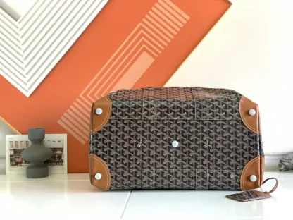 Replica Goyard Bowling 45 bag Travel Bag Black & Tan #3458 - Image 9