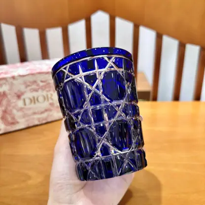 Replica Dior Water Glass 7 Colors crystal Cups Blue #3464 - Image 4