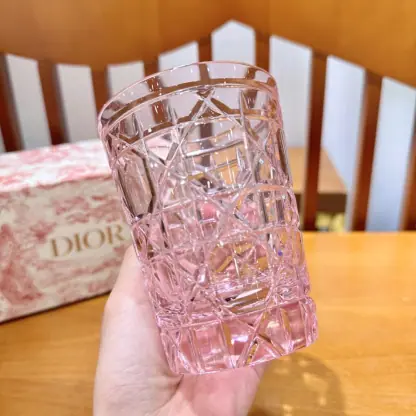 Replica Dior Water Glass 7 Colors crystal Cups Pink #3465 - Image 9