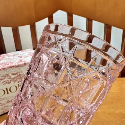 Replica Dior Water Glass 7 Colors crystal Cups Pink #3465 - Image 4