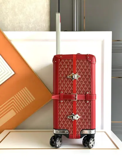 Replica Goyard Luggage Bourget PM Trolley Case Red #3454 - Image 3
