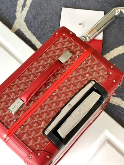 Replica Goyard Luggage Bourget PM Trolley Case Red #3454 - Image 4