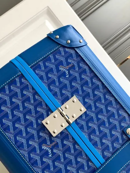 Replica Goyard Luggage Bourget PM Trolley Case Blue #3447 - Image 7