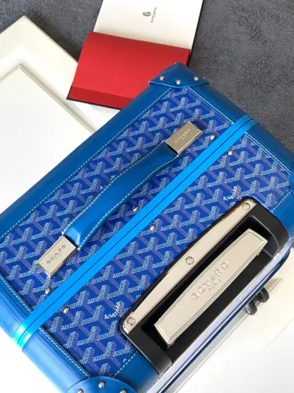 Replica Goyard Luggage Bourget PM Trolley Case Blue #3447 - Image 6