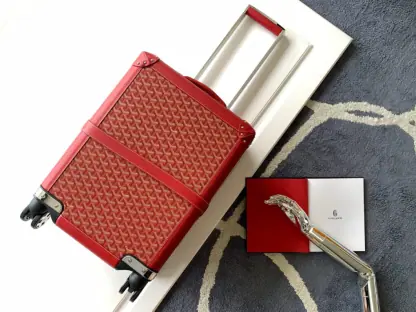 Replica Goyard Luggage Bourget PM Trolley Case Red #3454 - Image 2