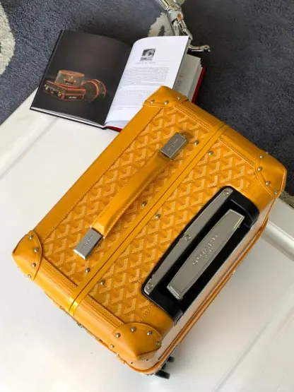 Replica Goyard Luggage Bourget PM Trolley Case Yellow #3444 - Image 6
