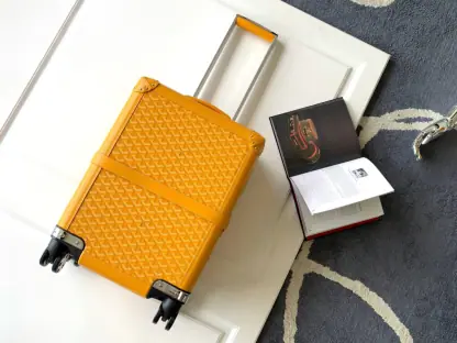 Replica Goyard Luggage Bourget PM Trolley Case Yellow #3444 - Image 10