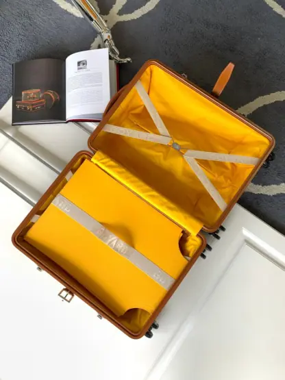 Replica Goyard Luggage Bourget PM Trolley Case Black & Tan #3445 - Image 4