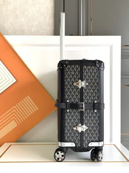 Replica Goyard Luggage Bourget PM Trolley Case Black #3451 - Image 9