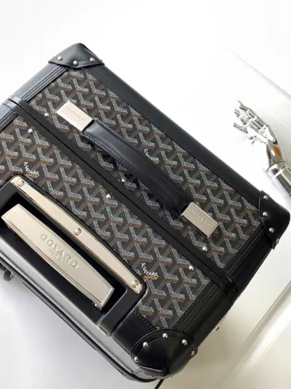 Replica Goyard Luggage Bourget PM Trolley Case Black #3451 - Image 6