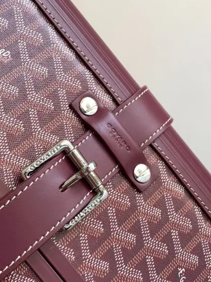 Replica Goyard Luggage Bourget PM Trolley Case Burgundy #3448 - Image 7