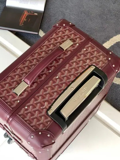 Replica Goyard Luggage Bourget PM Trolley Case Burgundy #3448 - Image 8
