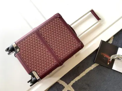 Replica Goyard Luggage Bourget PM Trolley Case Burgundy #3448 - Image 2