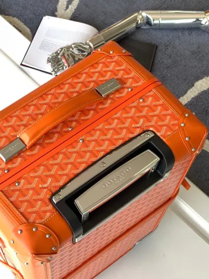 Replica Goyard Luggage Bourget PM Trolley Case Orange #3453 - Image 10