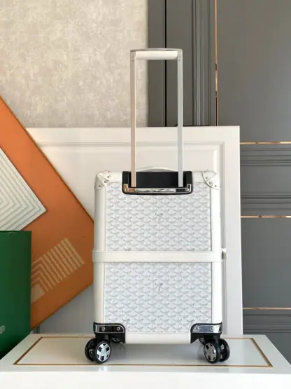 Replica Goyard Luggage Bourget PM Trolley Case White #3452 - Image 6