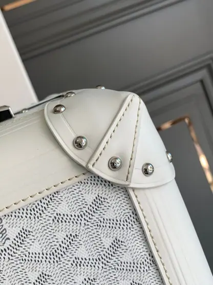 Replica Goyard Luggage Bourget PM Trolley Case White #3452 - Image 8