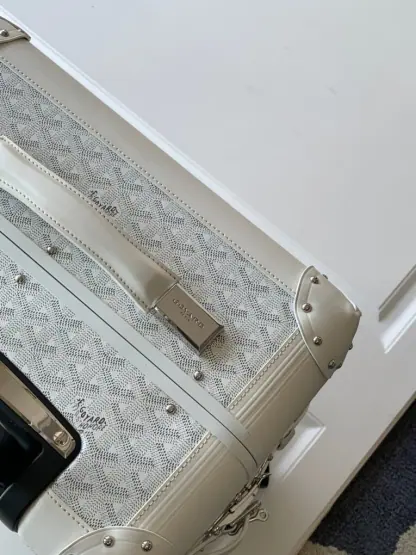 Replica Goyard Luggage Bourget PM Trolley Case White #3452 - Image 9