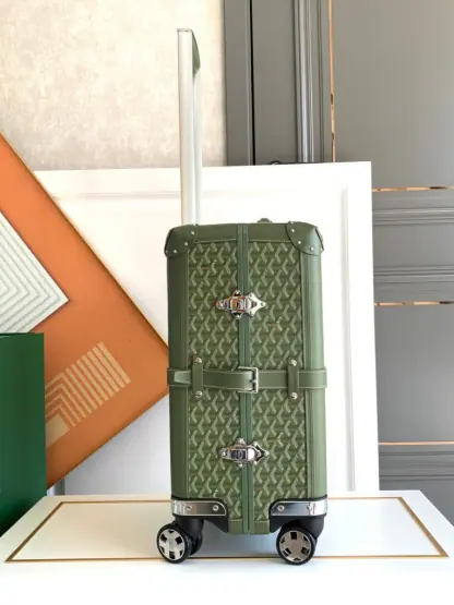 Replica Goyard Luggage Bourget PM Trolley Case Avocado green #3450 - Image 4