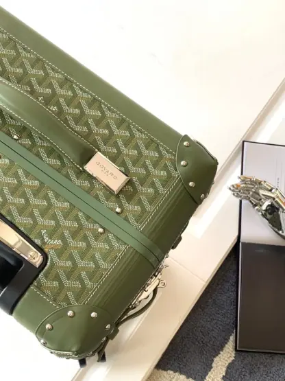Replica Goyard Luggage Bourget PM Trolley Case Avocado green #3450 - Image 7