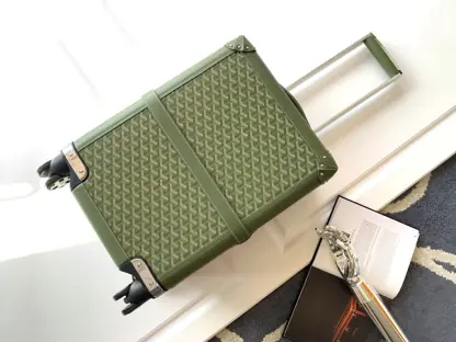 Replica Goyard Luggage Bourget PM Trolley Case Avocado green #3450 - Image 2
