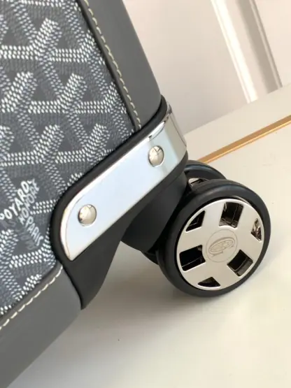 Replica Goyard Luggage Bourget PM Trolley Case Grey #3449 - Image 4