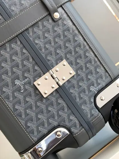 Replica Goyard Luggage Bourget PM Trolley Case Grey #3449 - Image 6
