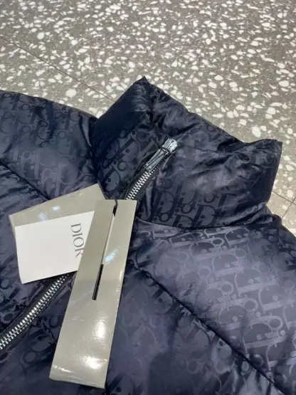 Replica Dior Oblique Down Jacket Navy Blue Technical Jacquard #3398 - Image 5