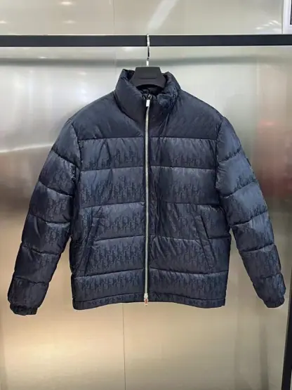 Replica Dior Oblique Down Jacket Navy Blue Technical Jacquard #3398 - Image 9