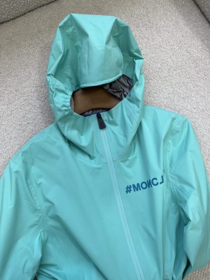 Replica Moncler VALLES HOODED SHELL JACKET For Women AQUA GREEN #3420 - Image 13