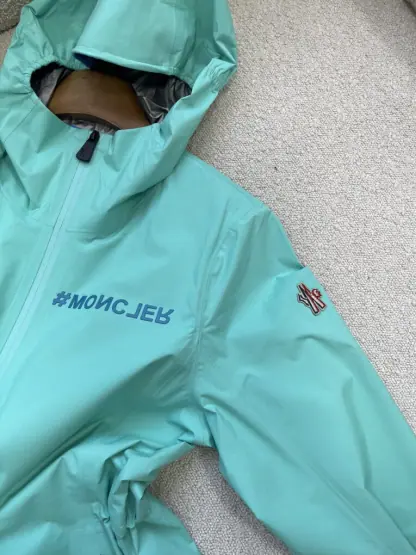 Replica Moncler VALLES HOODED SHELL JACKET For Women AQUA GREEN #3420 - Image 14