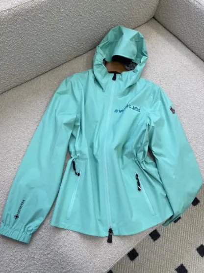 Replica Moncler VALLES HOODED SHELL JACKET For Women AQUA GREEN #3420 - Image 2