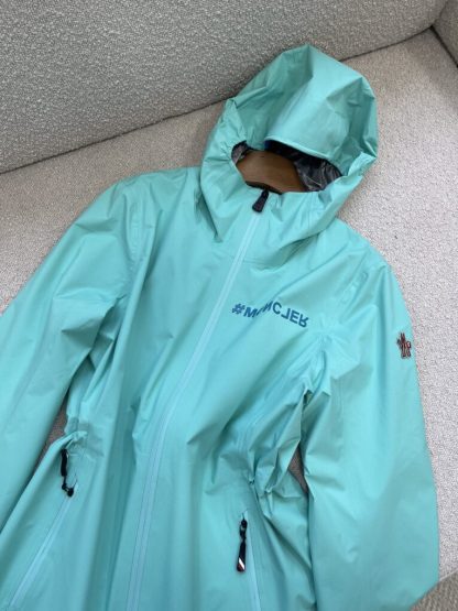 Replica Moncler VALLES HOODED SHELL JACKET For Women AQUA GREEN #3420 - Image 5