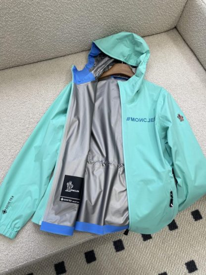 Replica Moncler VALLES HOODED SHELL JACKET For Women AQUA GREEN #3420 - Image 7