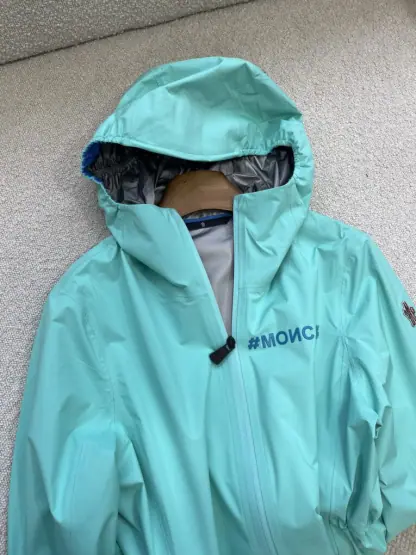Replica Moncler VALLES HOODED SHELL JACKET For Women AQUA GREEN #3420 - Image 8