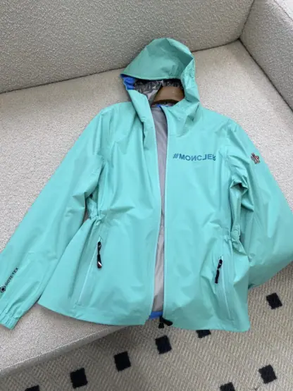 Replica Moncler VALLES HOODED SHELL JACKET For Women AQUA GREEN #3420 - Image 10
