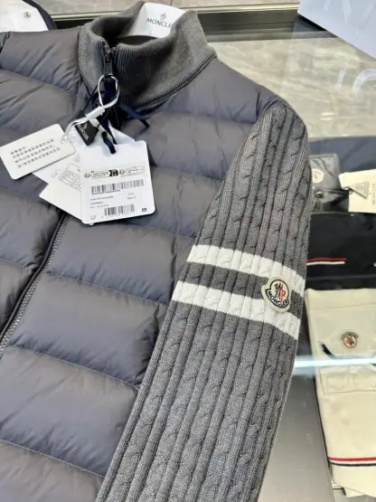 Replica Moncler PADDED WOOL ZIP-UP CARDIGAN DARK GREY #3556 - Image 8