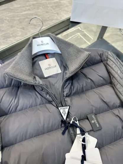 Replica Moncler PADDED WOOL ZIP-UP CARDIGAN DARK GREY #3556 - Image 7