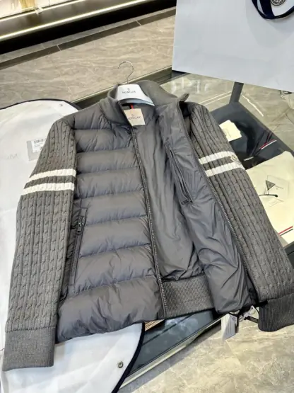 Replica Moncler PADDED WOOL ZIP-UP CARDIGAN DARK GREY #3556 - Image 4
