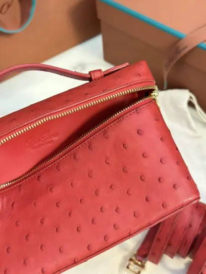 Loro Piana Replica Extra Poket L19 Ostrich leather Red #3472 - Image 9