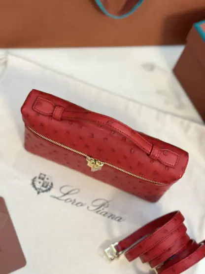 Loro Piana Replica Extra Poket L19 Ostrich leather Red #3472 - Image 6